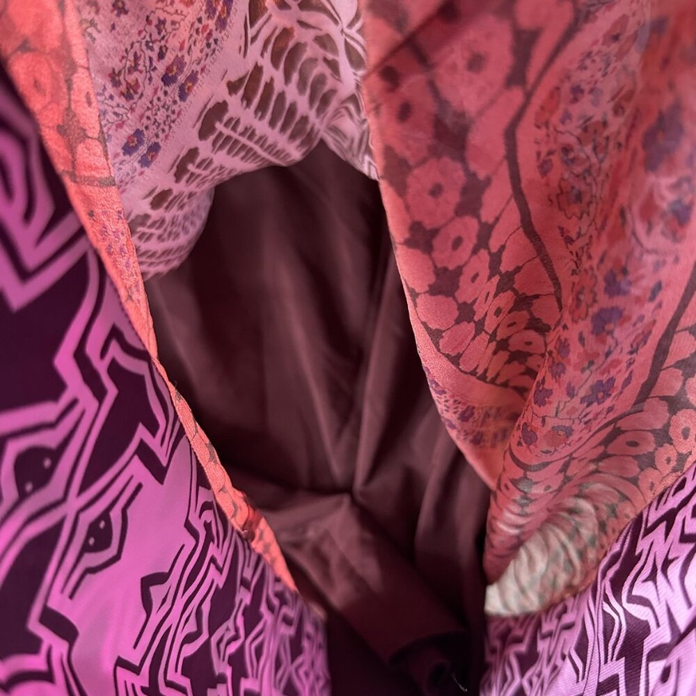 Diane von Furstenberg Dress Womens Large Purple Orange Tabalah Silk Tunic Boho - Picture 5 of 9